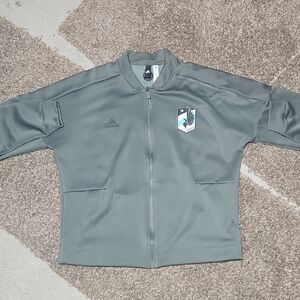 Adidas Charcoal Full-Zip Jacket with Emblem